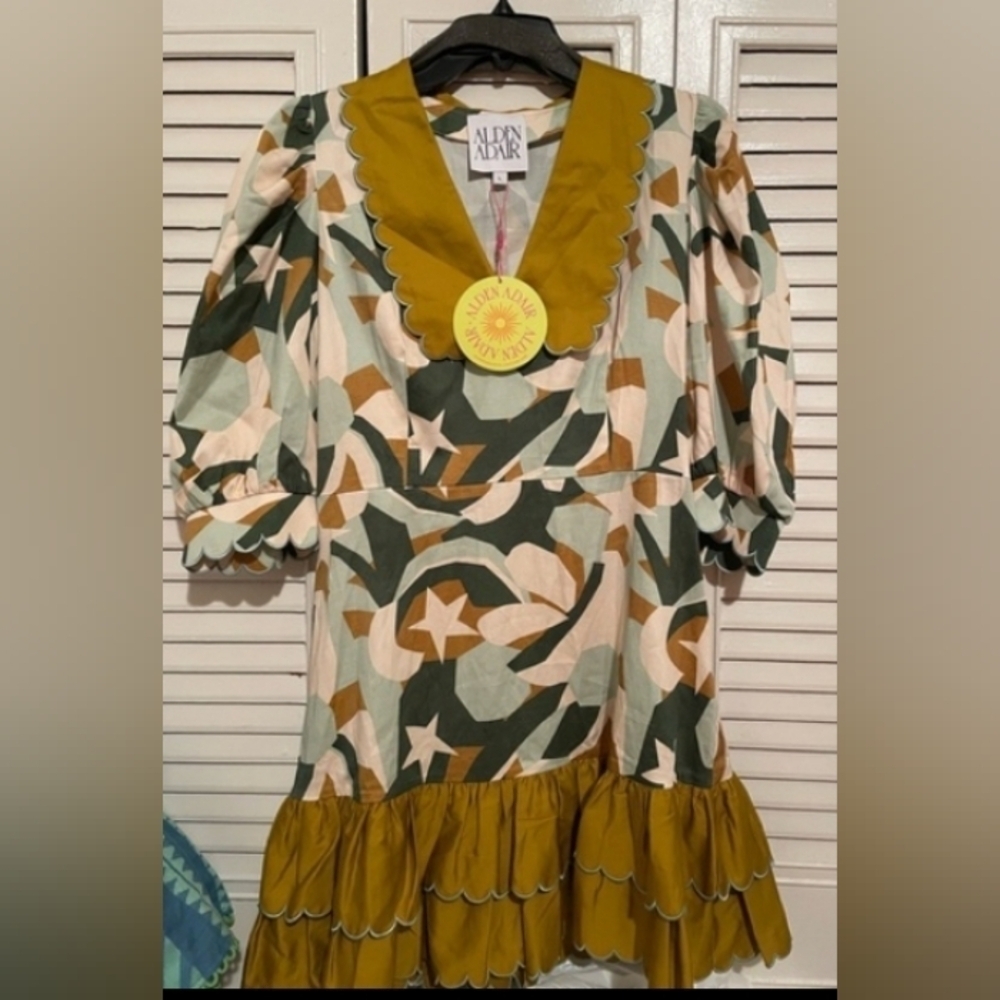 Alden adair Piper scalloped, ruffled mini dress. - Picture 10 of 12